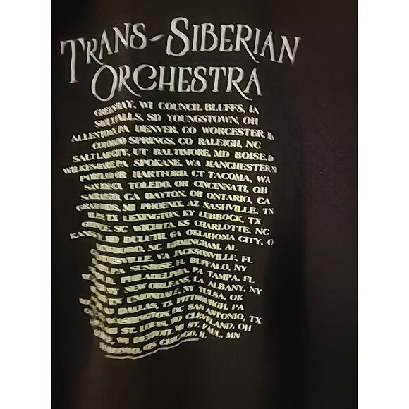 Trans Siberian Orchestra 2019 Winter Tour 2-Sided Black XL T-Shirt Excellent A99 - Picture 3 of 6